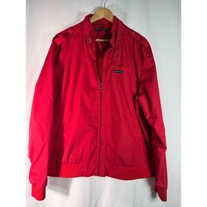 Members Only Mens Red Iconic Racer Jacket Windbreaker Size 2XL XXL